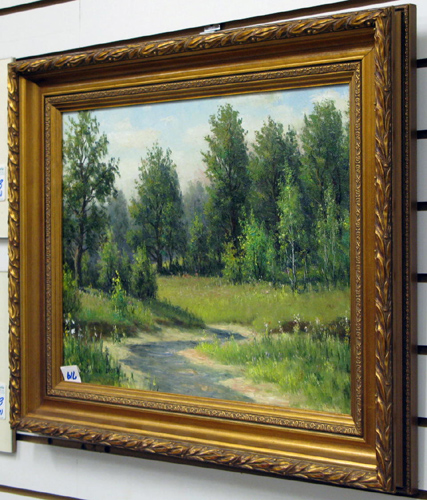 Appraisal: C A KUZNETSOFF Russian born Oil on canvas A summer