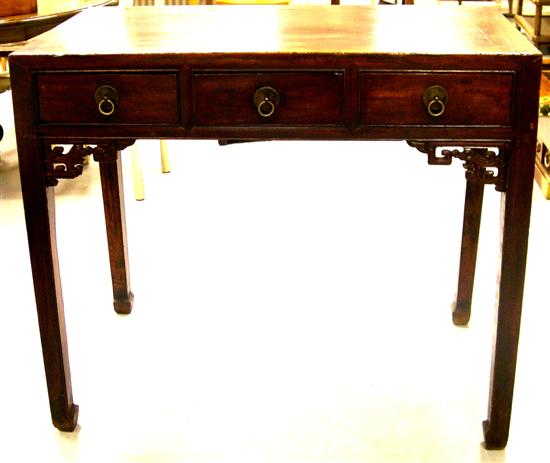 Appraisal: Chinese desk th or th C rectangular top over three