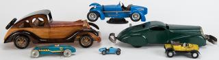 Appraisal: Group of Vintage Car Toys Including two tin wind-up models