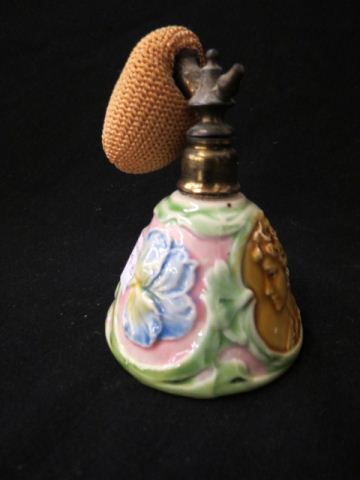 Appraisal: Majolica Pottery Atomizer tall cameo of a lady floral trim