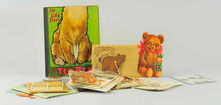 Appraisal: ASSORTED BEAR THEME EMPHEMERA Several very rare post card souvenir