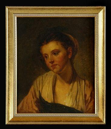 Appraisal: EUROPEAN SCHOOL PORTRAT OF A YOUNG WOMAN Oil on canvas