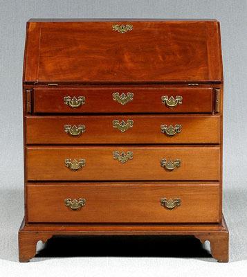 Appraisal: Rhode Island Chippendale desk mahogany with poplar and pine secondary