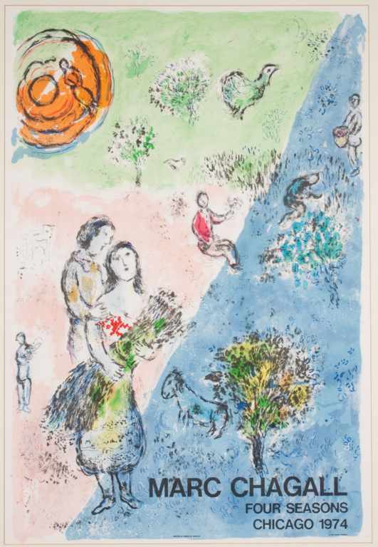 Appraisal: Marc Chagall Russian French - ''Four Seasons'' color lithograph poster