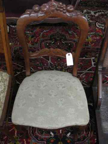 Appraisal: Victorian Side Chair carved fruit on balloon bac