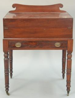 Appraisal: Federal mahogany desk on stand with fold out writing surface