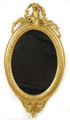 Appraisal: A late th century giltwood and gesso oval wall mirror