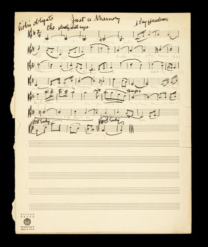 Appraisal: piece Autograph Music Manuscript Signed Henderson Ray Just a Memory