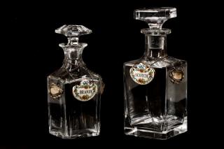 Appraisal: Two Decanters with Tags Baccarat Staffordshire Baccarat French - and