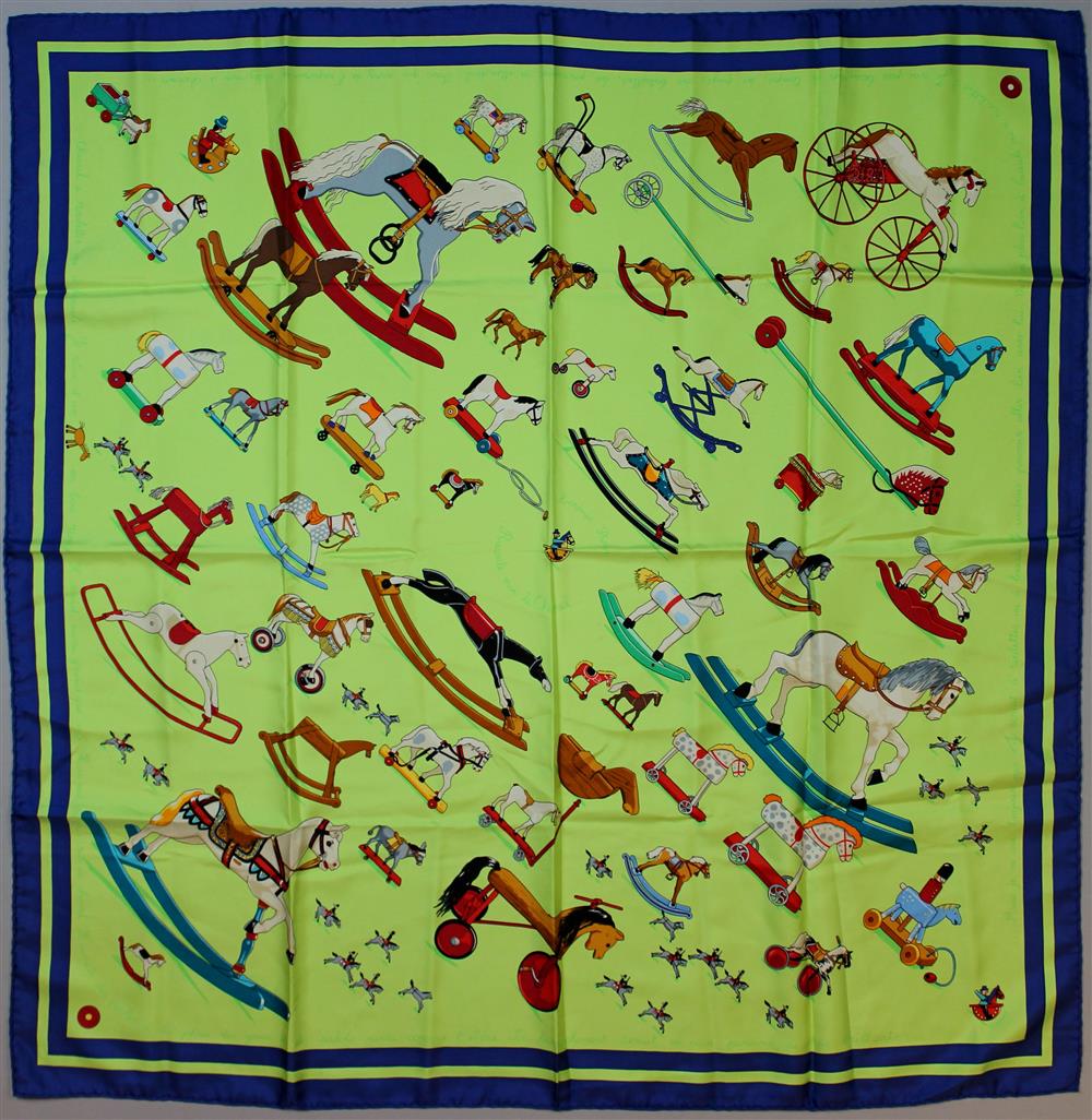 Appraisal: HERMES SILK SCARF RACONTE-MOI LE CHEVAL designed by Dimitri Rybaltchenko