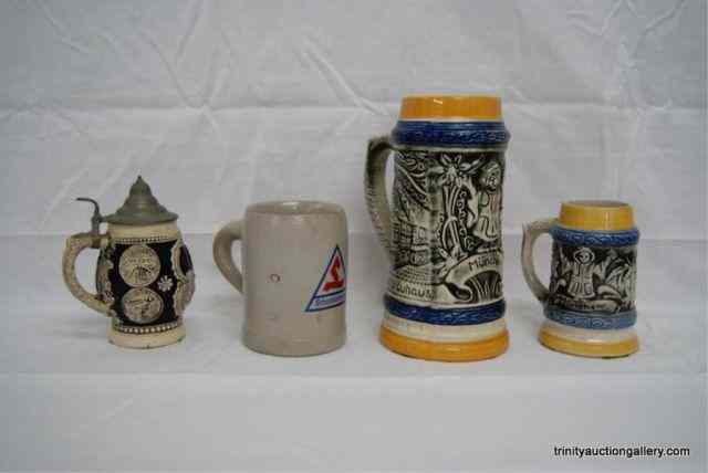 Appraisal: German Beer Steins LotIncludes one small liter stein marked Germany