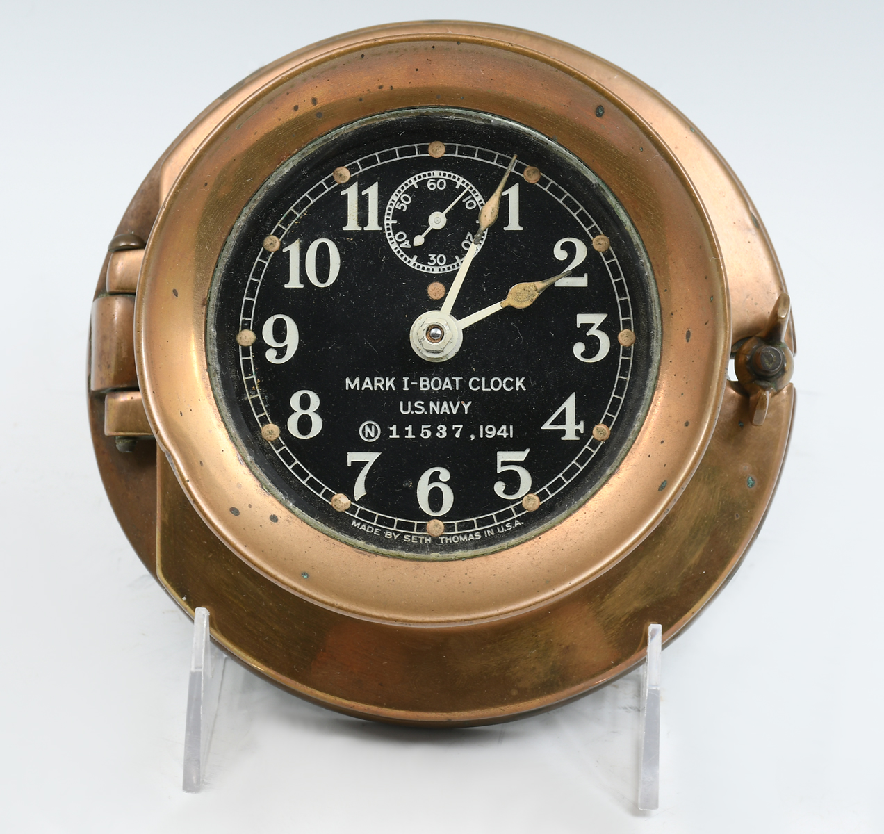 Appraisal: U S NAVY MARK I-BOAT SHIP'S CLOCK Serial dated Brass