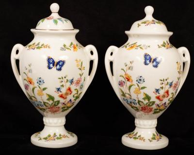 Appraisal: A pair of Aynsley Cottage Garden pattern vases and covers