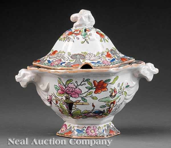 Appraisal: Two Mason's Ironstone Covered Tureens comprising a table and flower-pot