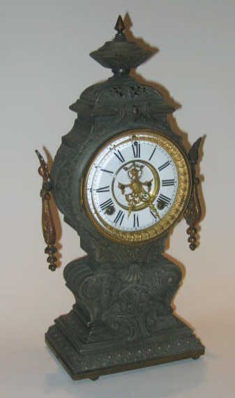 Appraisal: ANSONIA TH CENTURY MANTEL CLOCK Of flattened urn form with