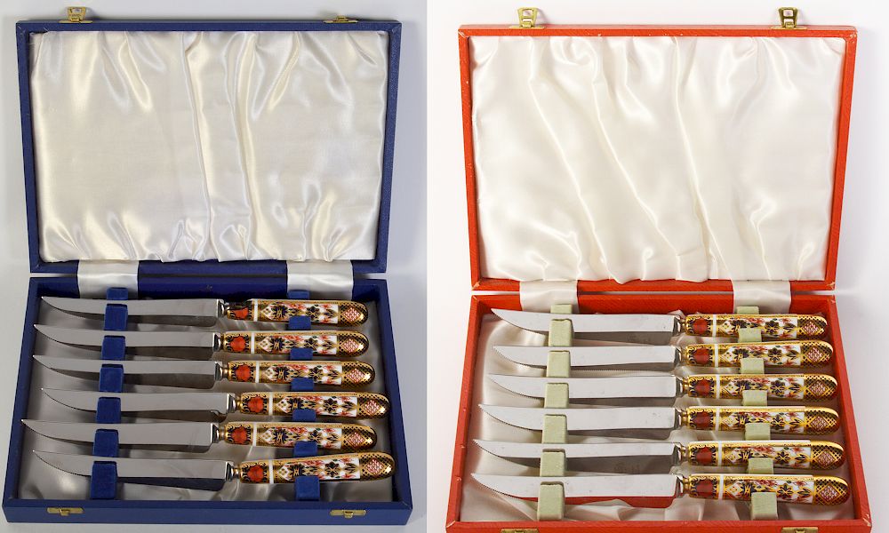 Appraisal: Royal Crown Derby 'Old Imari' Steak Knives Sets of each