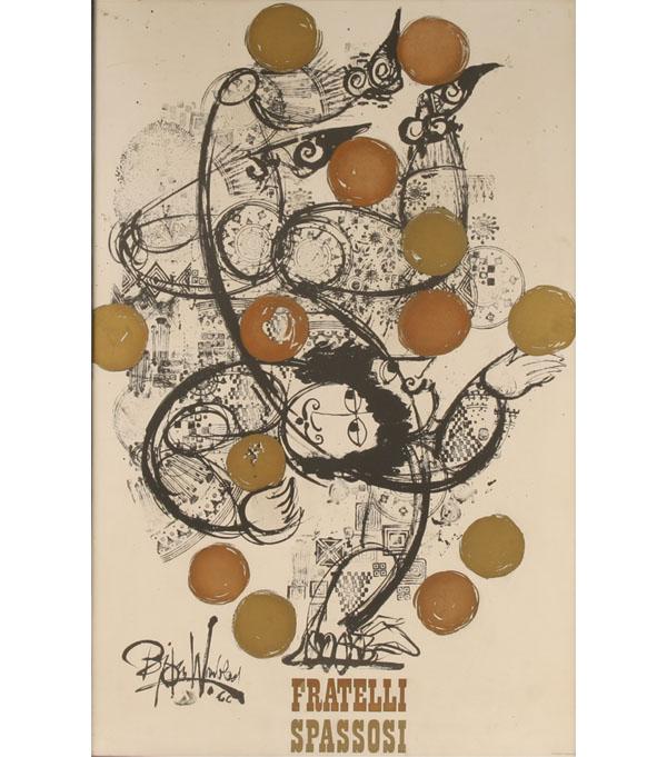 Appraisal: Bj rn Wiinblad Danish - vintage Fratelli Spassosi poster depicting