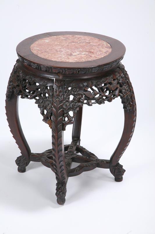 Appraisal: STAND China late th-early th century wood and marble Pierce