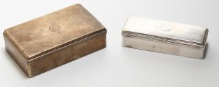 Appraisal: Vintage George Keller French Silver Boxes Each monogrammed CM the