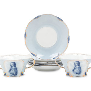 Appraisal: A Set of German Porcelain Teacups and Saucers Late th