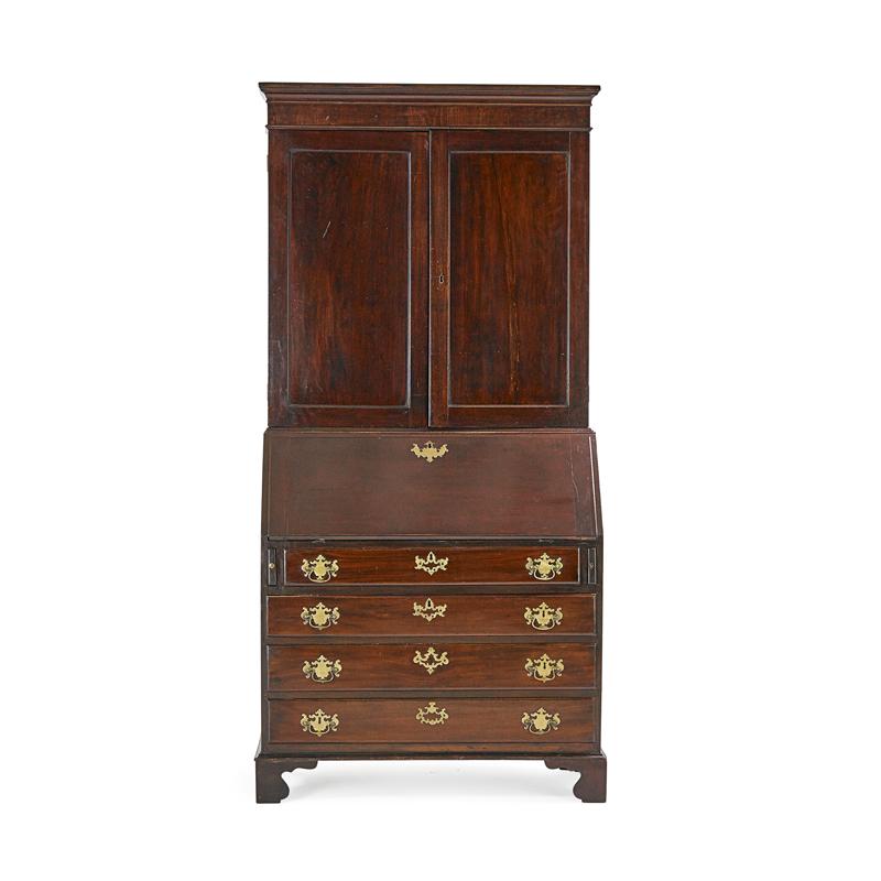 Appraisal: GEORGE III SLANT SECRETARY BOOKCASE Condition Report