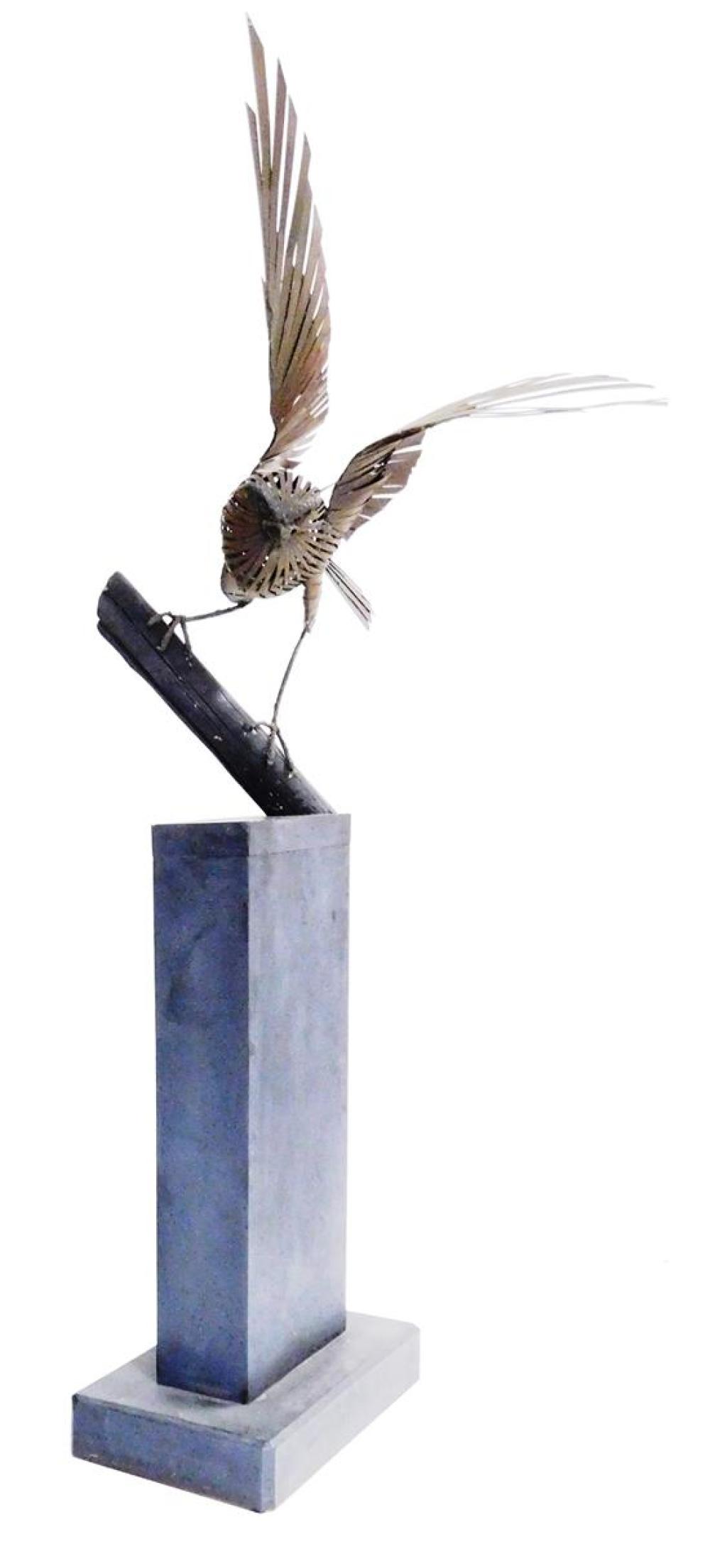 Appraisal: Arthur Moses American th st C Hawk c metal sculpture