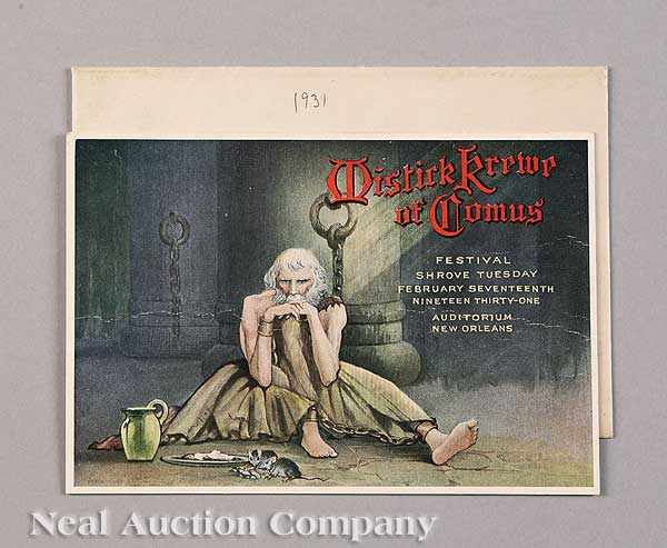 Appraisal: Mardi Gras Mistick Krewe of Comus Ball Invitation and Envelope