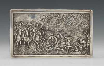 Appraisal: Silver Repousse Plaque Depicting French-Russian War of Silver Repousse plaque