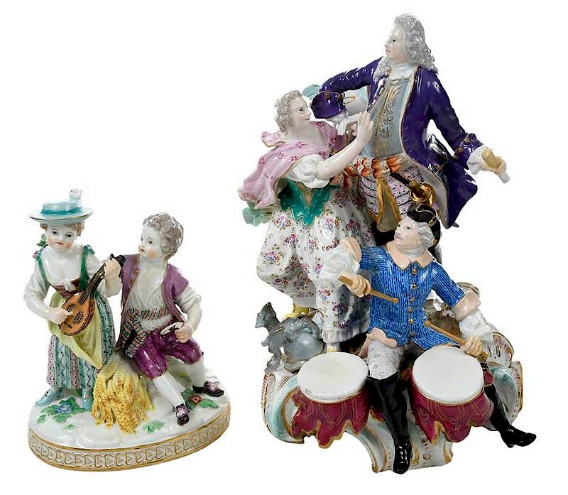 Appraisal: Two Meissen Figural Music Scenes German th th century scene