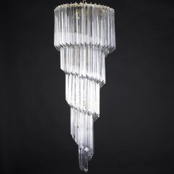 Appraisal: CAMER MURANO Chandelier consisting of tiered crystal prisms suspended from