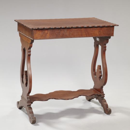 Appraisal: American Late Classical Mahogany Side Table mid- th century the