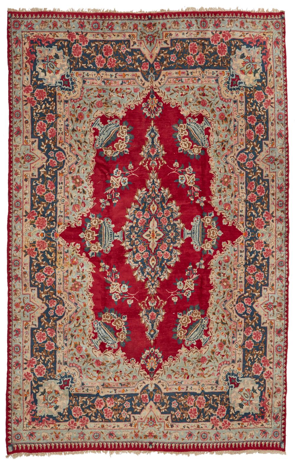 Appraisal: A Kerman area rug Mid- th Century Wool on cotton