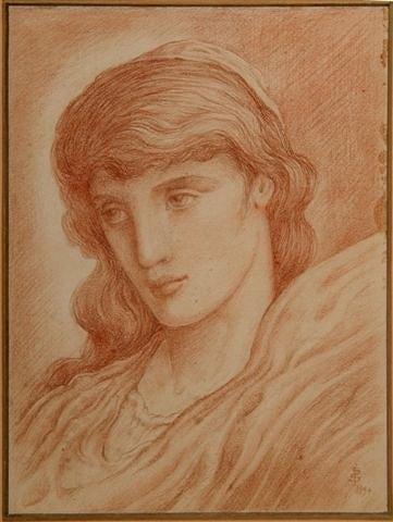 Appraisal: SIMEON SOLOMON British - Head study of a woman signed