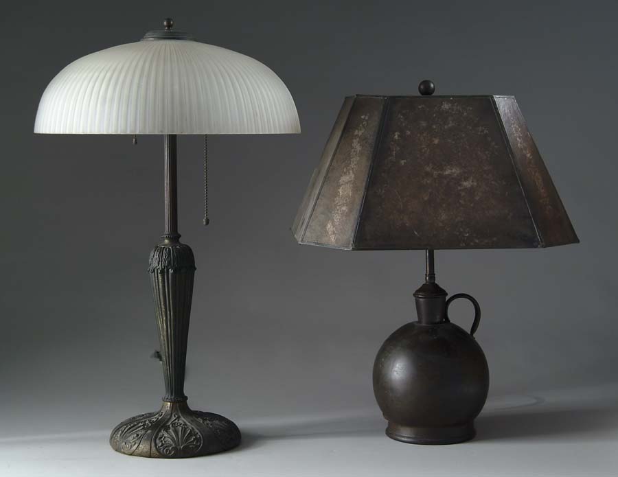 Appraisal: LOT OF TWO PARKER ELECTRIC TABLE LAMPS Cast metal base