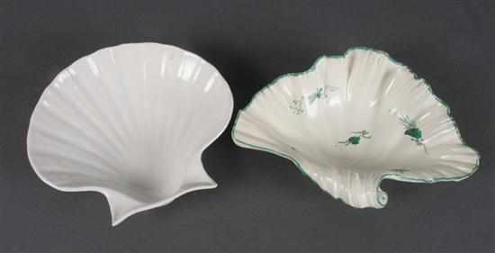 Appraisal: Wedgwood creamware painted shell-form sweet meat dish and a similar