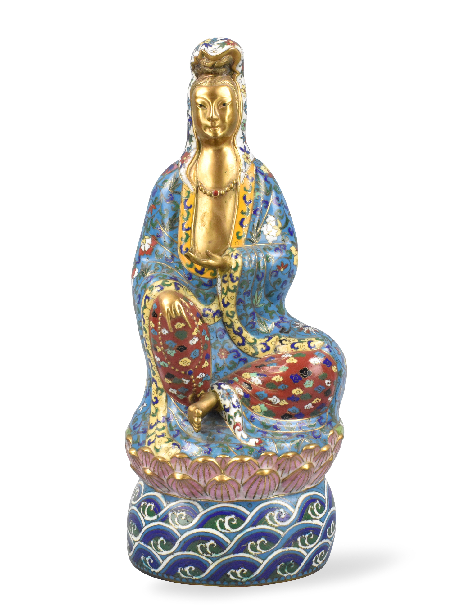 Appraisal: A Chinese cloisonne guanyin figure dating from the th century