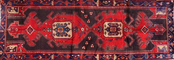 Appraisal: Fine Persian rug in Hamadan Kazak design ' x '