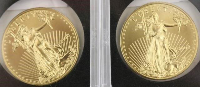 Appraisal: TWO WALKING LIBERTY GOLD COINS OZ EACH UNCIRCULATED