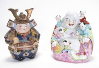 Appraisal: Description Chinese Porcelain Figures of Ho Tai and Soldier Ho