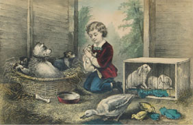 Appraisal: Two Currier Ives prints Willie's Pets and Happy Chicks x