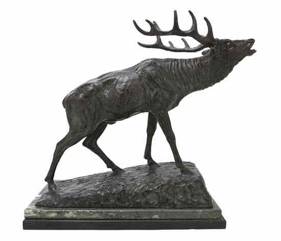 Appraisal: A Continental Bronze Animalier Figure after Bormann depicting a stag