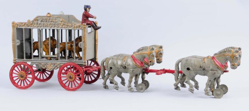 Appraisal: Cast Iron Hubley Horse Drawn Royal Circus Wagon Pulled by