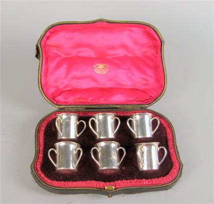 Appraisal: Set of six English sterling silver spirit cups james wakely