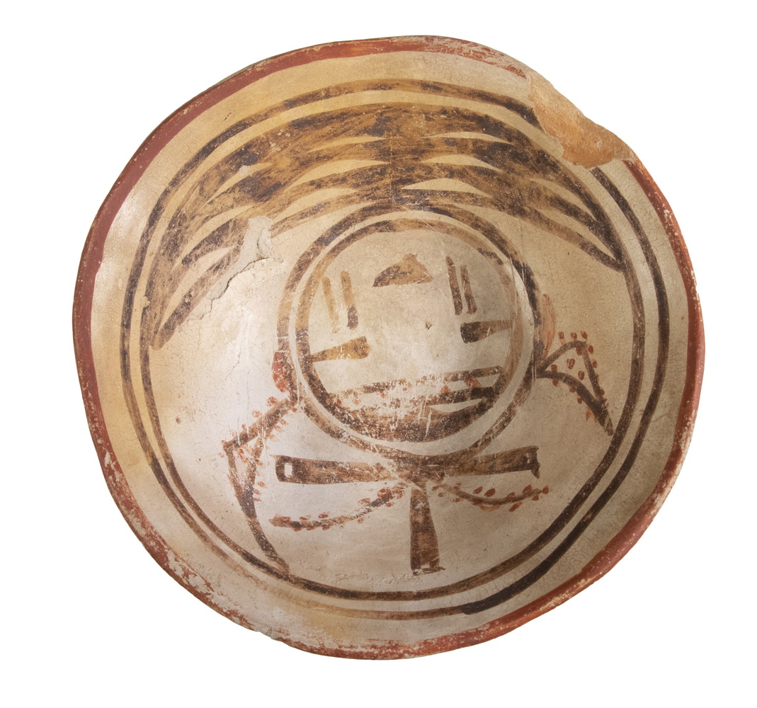 Appraisal: TH C HOPI PUEBLO KACHINA BOWL Circa Terracotta Bowl with