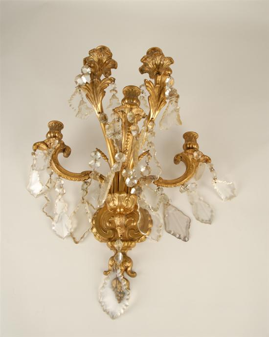 Appraisal: A th C Continental Rococo Wall Sconce five branch of