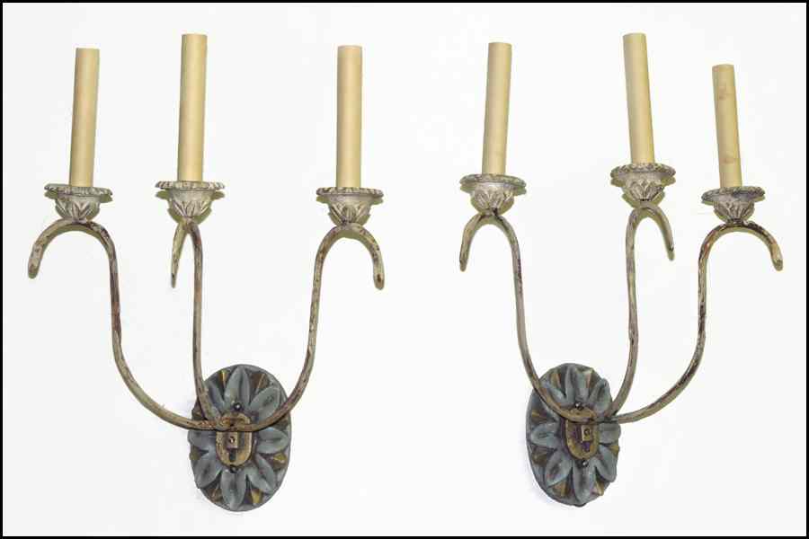 Appraisal: PAIR OF NIERMANN WEEKS SCONCES '' x '' Condition No