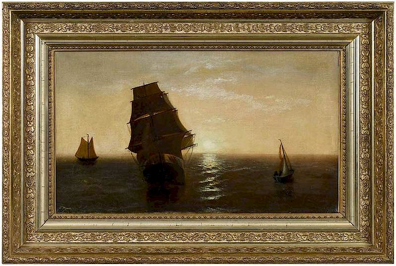 Appraisal: Edward Moran Pennsylvania New York - Sailing Ships signed lower