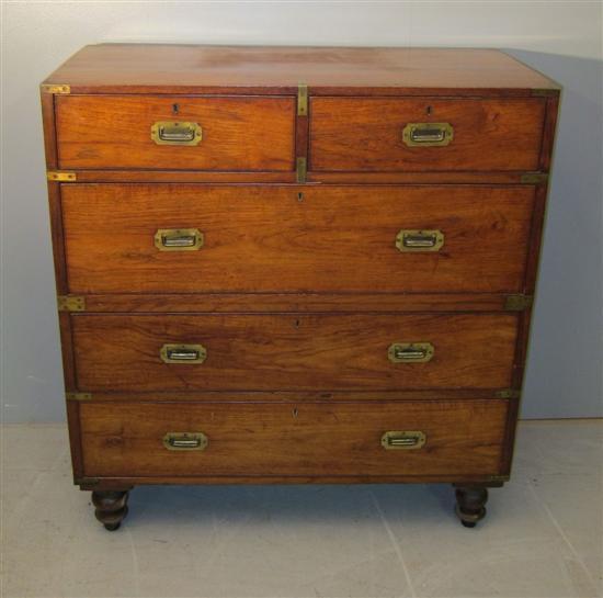 Appraisal: th century military brass bound campaign chest of two short