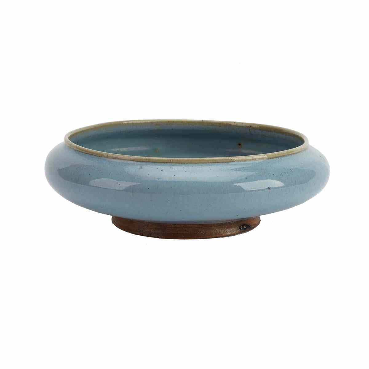 Appraisal: Jun Glazed Washer Tianqi Mark Of shallow proportion the bulging