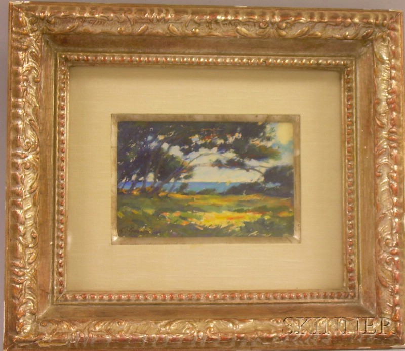 Appraisal: Framed th Century French School Oil on Board Coastal Landscape